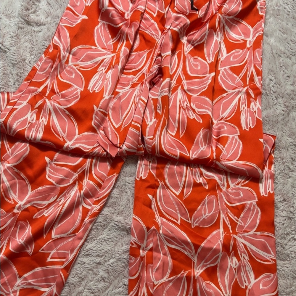 Floral Orange Women's Pants